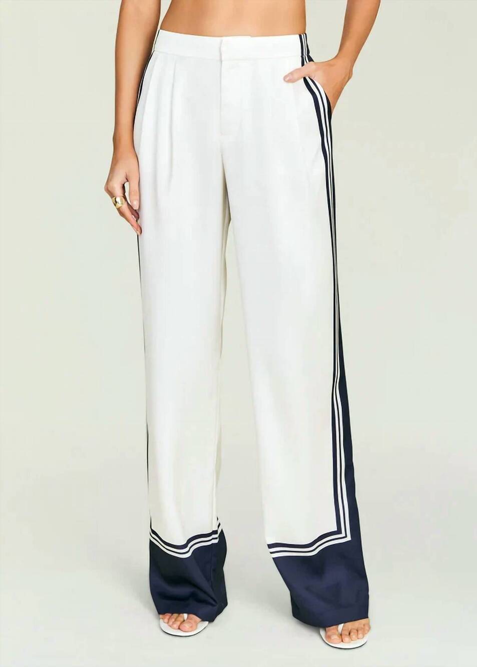 NEW SER.O.YA marlowe satin pant in navy